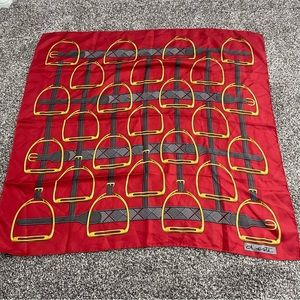 Vintage D'Este red silk scarf